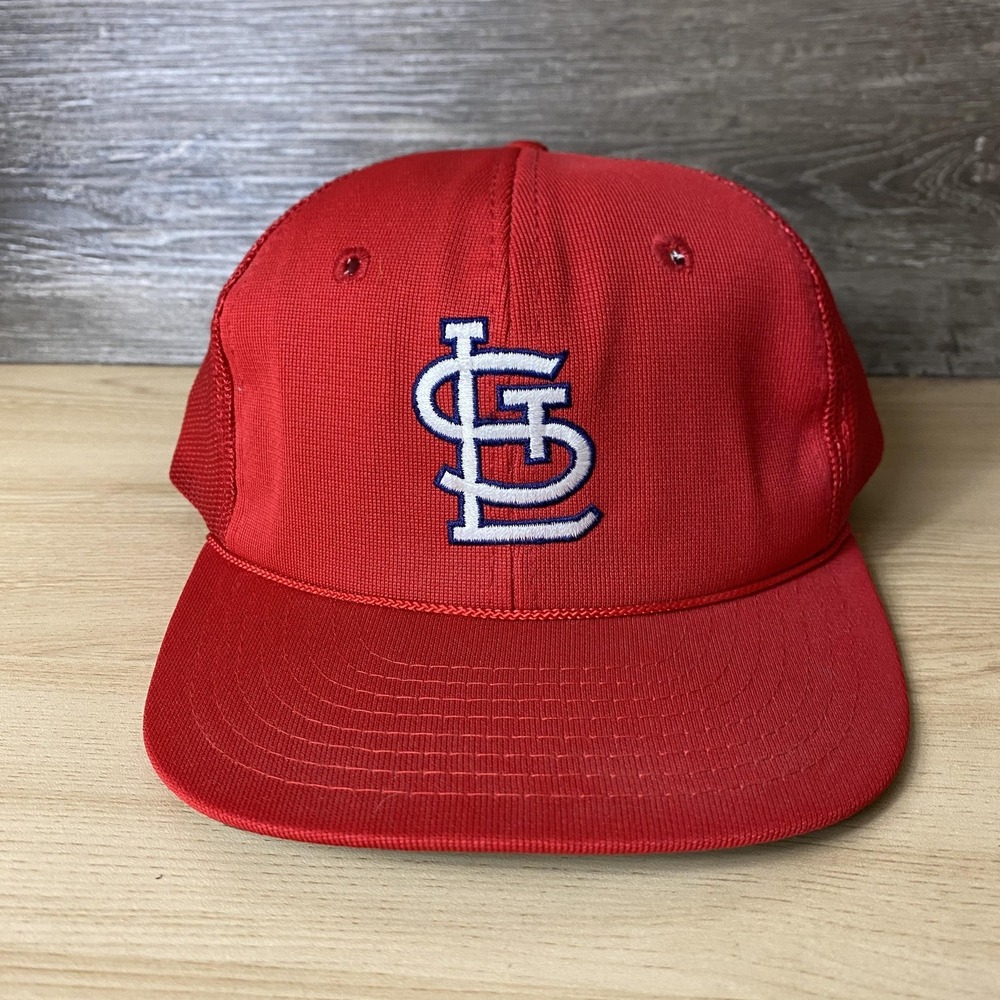Vintage St. Louis Cardinals Hat Cap Snap Back Red MLB Baseball Trucker Mesh 90s